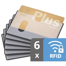 valonic Credit Card Holder RFID Blocking - 6-Pack - Sturdy Clear Plastic - Credit Card Protector - RFID Card Sleeves for Debit Card, RFID Card Holder