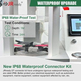 JRready DW1006 Deutsch Connector Kit IP68 Waterproof - 440PCS 2 3 4 6 8 12 Pin DT Connectors with Size 16 Solid Contacts and New Pin Removal Tool for Car, Truck, Boat Wiring