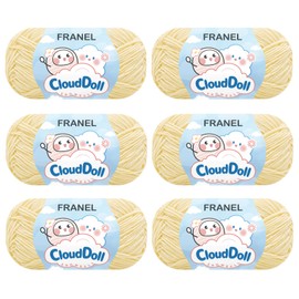 Franel 4-Ply Cotton Blend Yarn, 6×40g 839yds, Crochet & Knit (Pale Yellow)