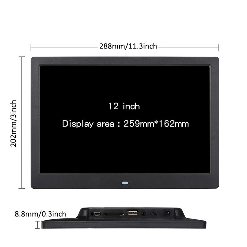 12 Inch Digital Photo Frame Electronic Smart Picture Video Player
