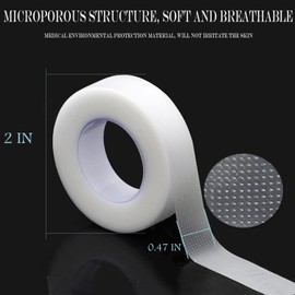 JASSINS 6 Rolls Eyelash Tape,Adhesive Fabric Eyelash Extension Tape,White