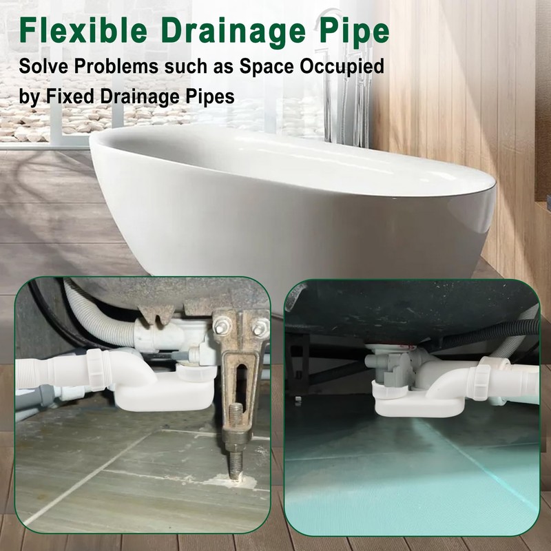 Low Profile 1 1/2 P Trap, Flexible Bathtub Shower Drain