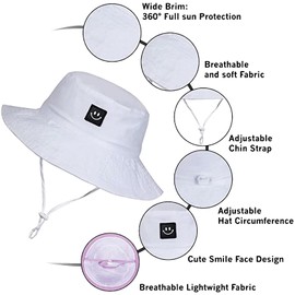 Infant Bucket Hat Toddler Sun Hat Girls Age 2-4 Years 2Pack