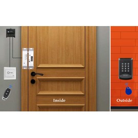 Door Access Control System RFID Keypad Fail Safe Electric Drop Bolt Lock Kit with Exit Button