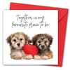 Valentines Card. Cute Dogs Design. Eco-friendly. 4pp 150x150mm size. Valentine's
