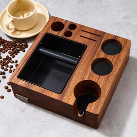 Espresso Tamping Station (58MM), Espresso Coffee Anti-pressure Pad Stand, Espresso Organizer & Portafilter Holder ， Coffee Station Organizer for Countertop