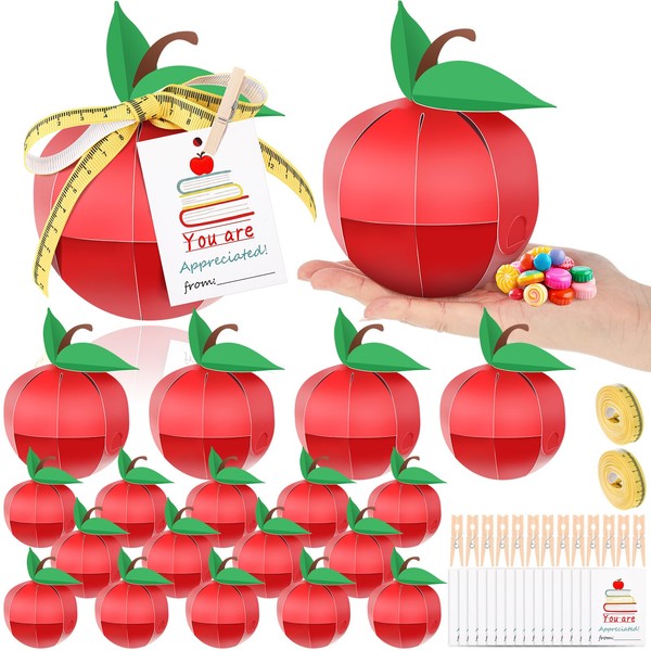Kolldenn 50 Set Back to School Red Apple Container Apple
