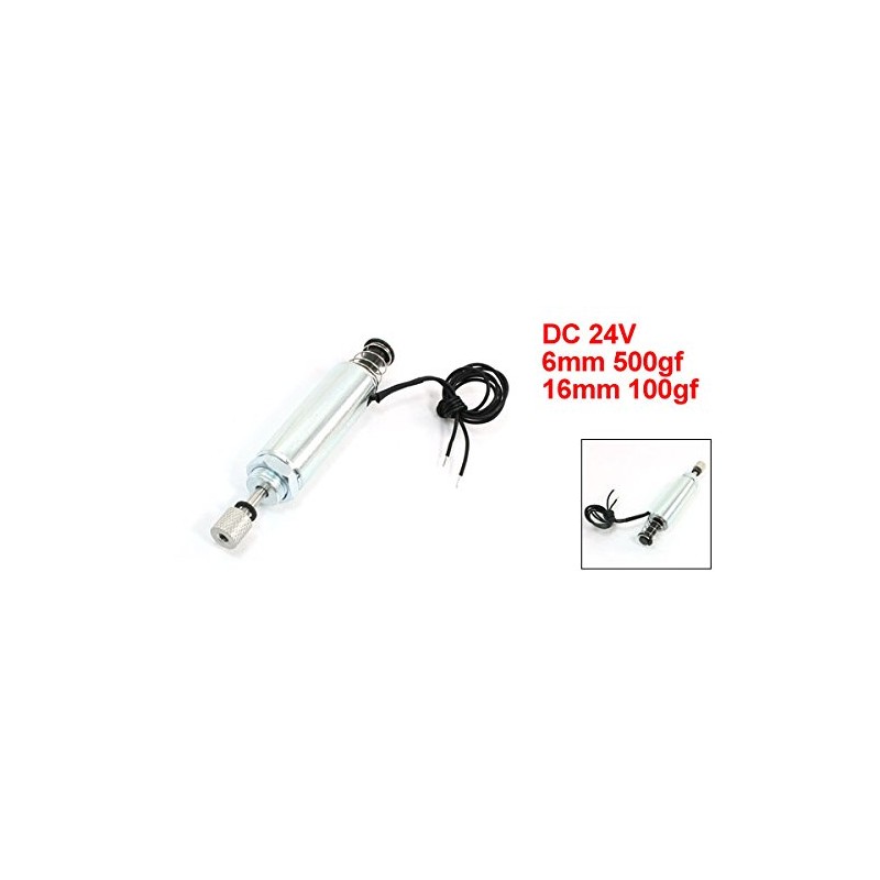 uxcell Pull Push Tubular Electromagnet Solenoid, DC 24V, 6 mm/500gf,