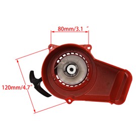 WOOSTAR Recoil Pull Starter with Flywheel Replacement for 2 Stroke 47cc 49cc 50cc Pocket Pit Bike Scooter ATV 4 Wheeler Mini Quad Motorcycle Red