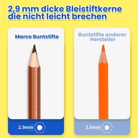 MARCO Colouring Pencils Children's - 72 Pack Oil Chalk Colouring Pencils Set for Children, Art Students and Beginners Oil Chalk Colouring Pencils 72 Pack D4300