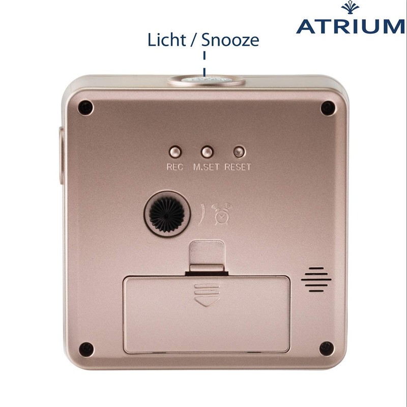 Atrium Funkwecker Analog Quarz ohne Ticken mit Licht und Snooze