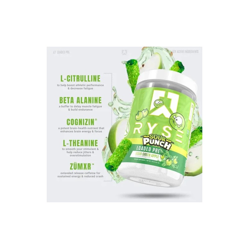 Ryse Up Supplements Loaded Pre Entreno 30 Serv Sabor Sour