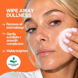 Pacifica Glow Baby 10% AHA/BHA almohadillas de pelar iluminadoras, blanco, naranja, 60.0 unidades