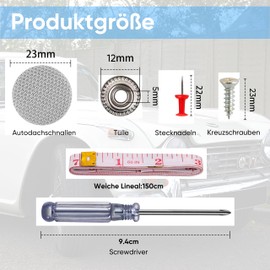 Car Roof Repair Kit Roof Snap Rivet Car Roof Snap Rivets Retainer Suitable For All Car Headliner Repair With Color Pins Screwdriver Measuring Band