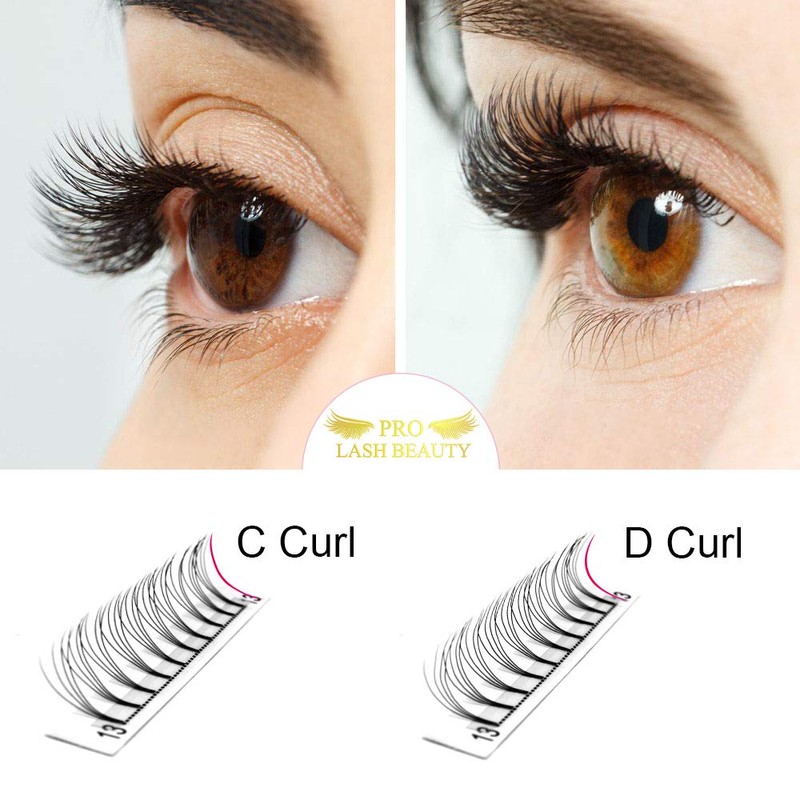 Fan Eyelash Extensions, 4D-C-0.07-14, Short, Ready-Made Volume Eyelashes, 0.07 C