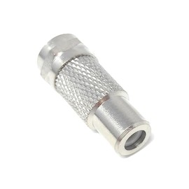 DRUT 1pcs. F-Type Male Plug to RCA Female Jack RF Video TV Cable Lead Adapter (Silver)