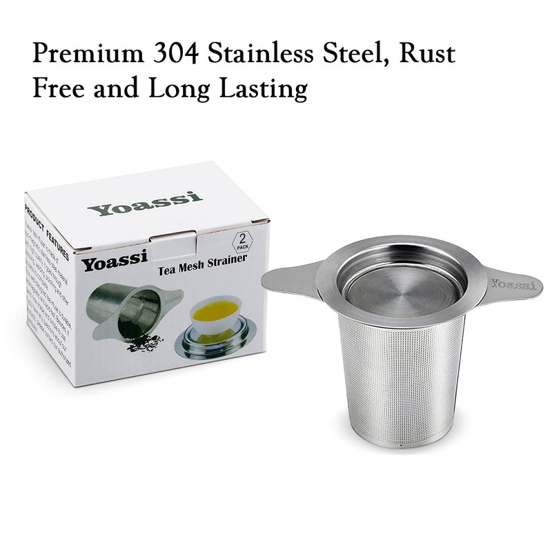 Yoassi 2 Pack Tea Infuser, 304 Stainless Steel Tea Filter