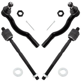 BOXI (Set of 4) Front Inner Outer Tie Rod Ends fit for Toyota Previa 1991 1992 1993 1994 1995 1996 1997 / Replaces EV307 ES3381 ES3382