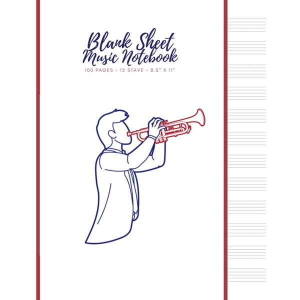Blank Sheet Music Notebook - 100 Pages - 12 Stave
