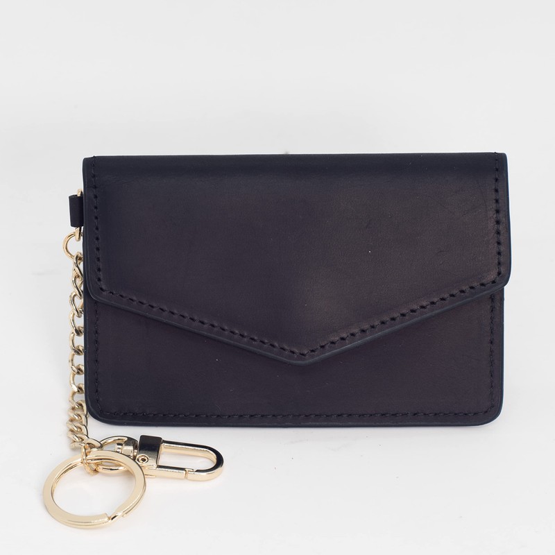 BAWAKO Leather Card Case, Wallet RFID Protection, Key Ring, Portable