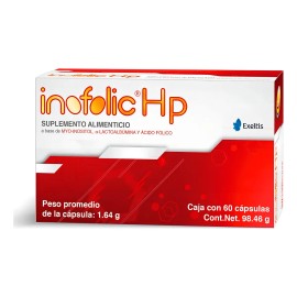 Inofolic Hp Caja Con 60 Cápsulas Sin sabor Myo Inositol + Ácido Fólico