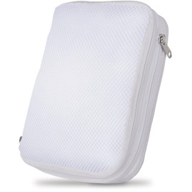 ICHIFUJI Travel Compression Bag Travel Pouch Compression Bag Storage Pouch Zipper Business Trip Travel Convenient Goods Saves About 50% Clothing Space by Compression (SS Size, White & White)