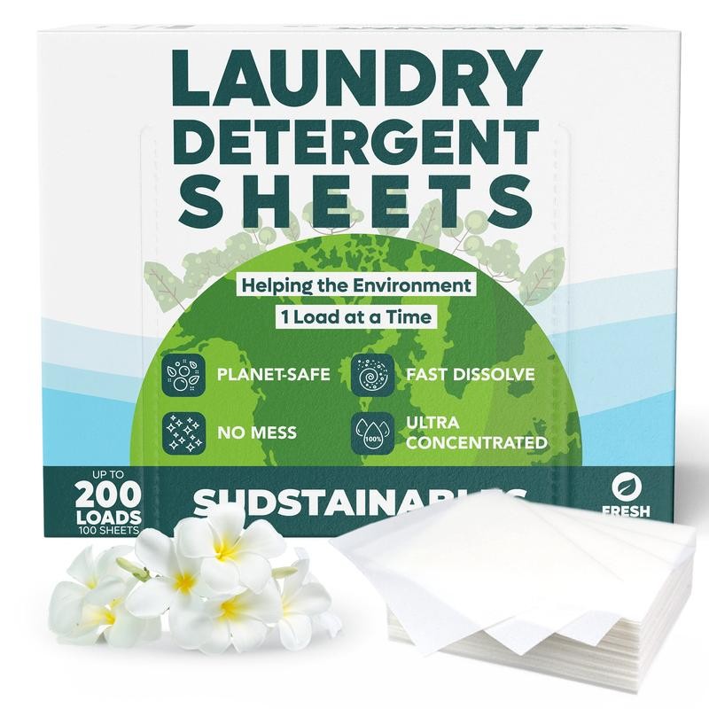 Laundry Detergent Sheets (100 sheets 200 loads) (30 sheets 60