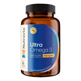 Ultra Omega 3 Nutravia 500 Mg Epa 60 Caps Omega Fish Oil Sabor Sin Sabor