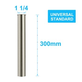 Flanged Sink Tailpiece 1-1/4" OD x 12", Brass Extension Tube for Trap, Inlet Waste Pipe Tubular Drain Connections, Brushed Nickel