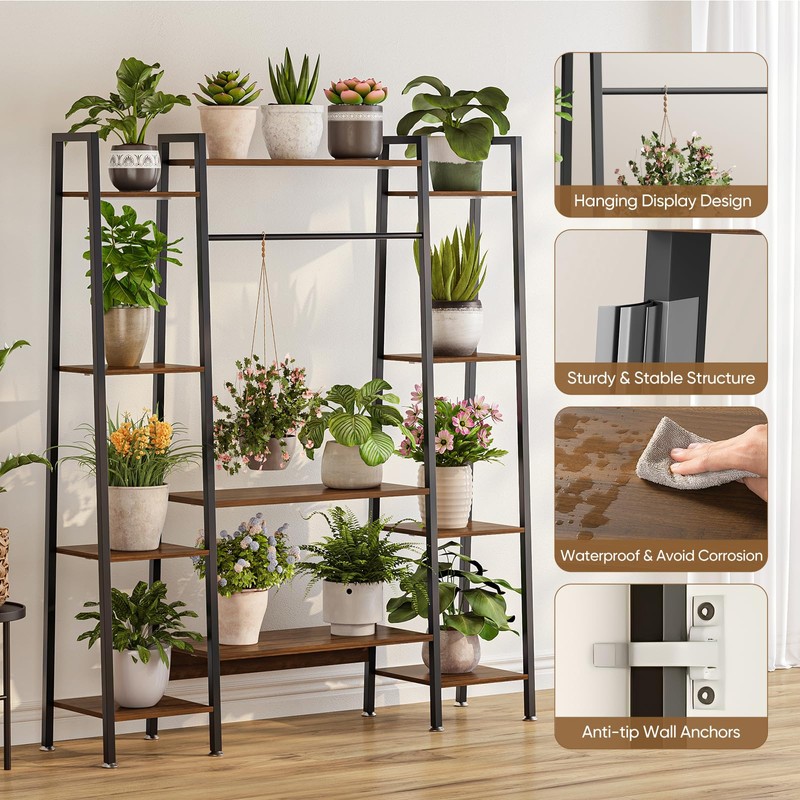 OTDMEL 55" Large Plant Stand Indoor with 8 LED Grow