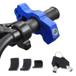Windance Motorcycle Anti Theft Lock,Heavy Duty Front Brake Lock,Throttle Grip Clutch Brake Lever Handlebar Lock for Protection (Blue, L)