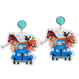 Funny Acrylic Teacher Student Animal Drop Dangle Earrings Cat Dog Elephant for Teachers, Educators, Librarians Gradution Reading Events Back to School Jewelry-F