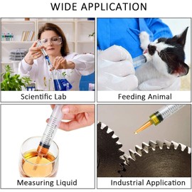 1ml Syringe, Individually Sealed Package for Feeding Pets or Small Animals, can Also be Used for Measuring Liquids, Scientific Experiments, Medical Experiments(100 pack)