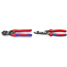 Knipex 71 32 200 Comfort Grip High Leverage CoBolt Cutter with Notch and Spring + KNIPEX Tools 13 72 8 Forged Wire Stripper, 8-Inch