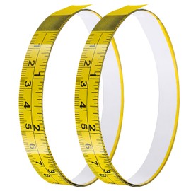 SKMYL Adhesive Measuring Tapes,Steel Self Tape Measure,1/2" Wide Imperial & Metric Ruler Sticker, Stick On Table Saw and T Track for Woodworking, Drafting (Yellow, Right to Left 39" 2PCS)