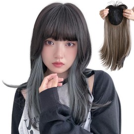 Bright Lara p211-TRB Hairpiece Partial Wig, Bangs Wig, Whorl Wig, Semi-Long, Women's Wig