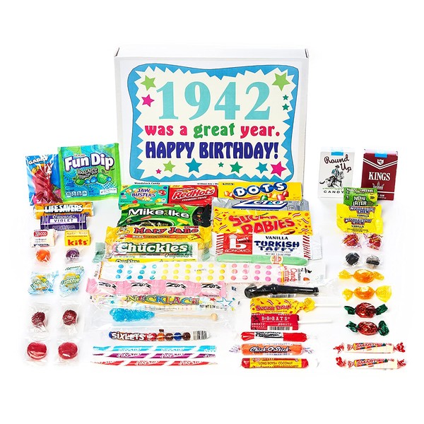 Woodstock Candy ~ 1942 78th Birthday Gift Box of Nostalgic Retro Candy from Childhood for 78 Year Old Man or Woman Born 1942