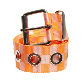 Urban Classics Checker Belt with Eyelets, Neon Orange/White, L/XL