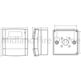KAC Fire Alarm Conventional Manual Call Point - FLUSH by Midland Fire On-Line