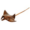 6" Wide Hand Carved Wood Hawaiian Manta Ray