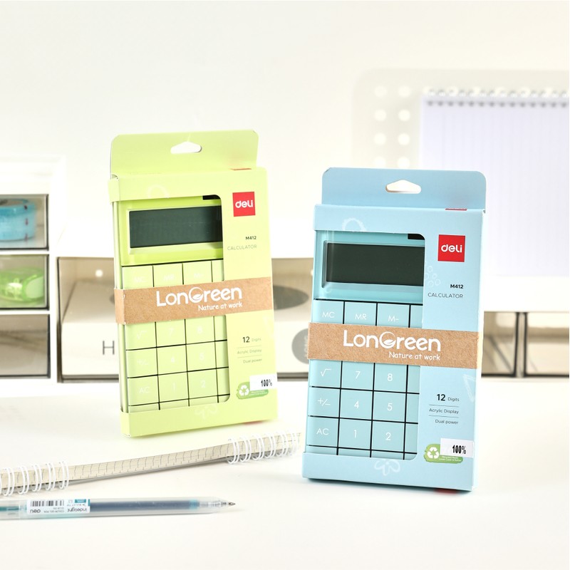 Delhi Recycled Lone Green Deli Lightweight Office Calculator Green /