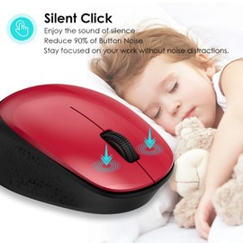 LeadsaiL Wireless Mouse for Laptop, 2.4GHz Silent USB Mouse, Slim Optical Mouse with 3 Buttons, 1600 DPI, Works with Windows, Mac, Chrome OS, Linux