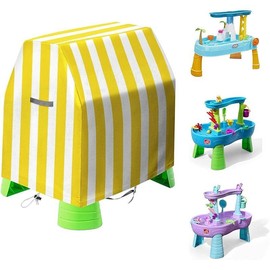 Kids Water Table Cover Suitable for Step2 Rain Showers Splash Pond Water Table, Waterproof and Dustproof UV Protection Outdoor Toy Cover Heavy Duty 600D Oxford Cover (Cover Only) (Khaki) - Color: Yellow