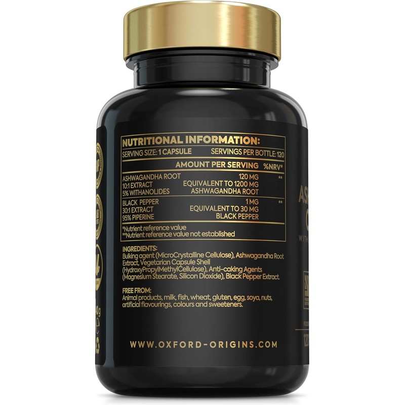 Ashwagandha Capsules 1200mg | Unique One per Day Formulation |