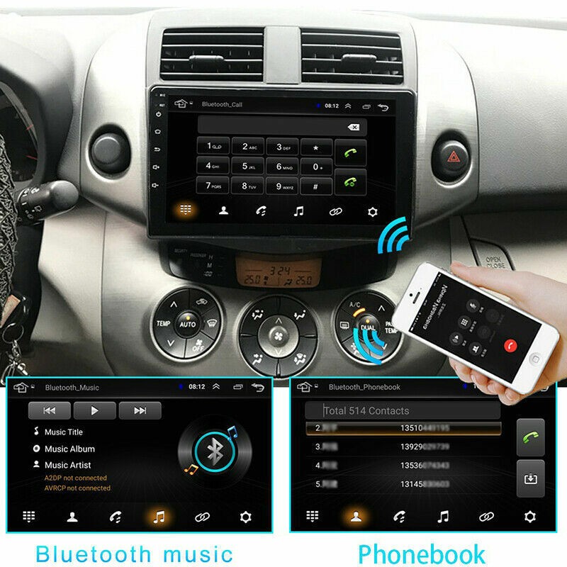 Camecho Android 13 Apple Carplay For 2006-2012 Toyota RAV4 9''