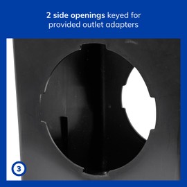 NDS 1200BKITRTL1PK Square Catch Basin Drain Kit with 2-Opening Catch Basin Drain, 2 Adapters, 1 Outlet Plug, and 1 Plastic Drain Grate, 12-Inch, for Lawns, Landscaped Areas, Black