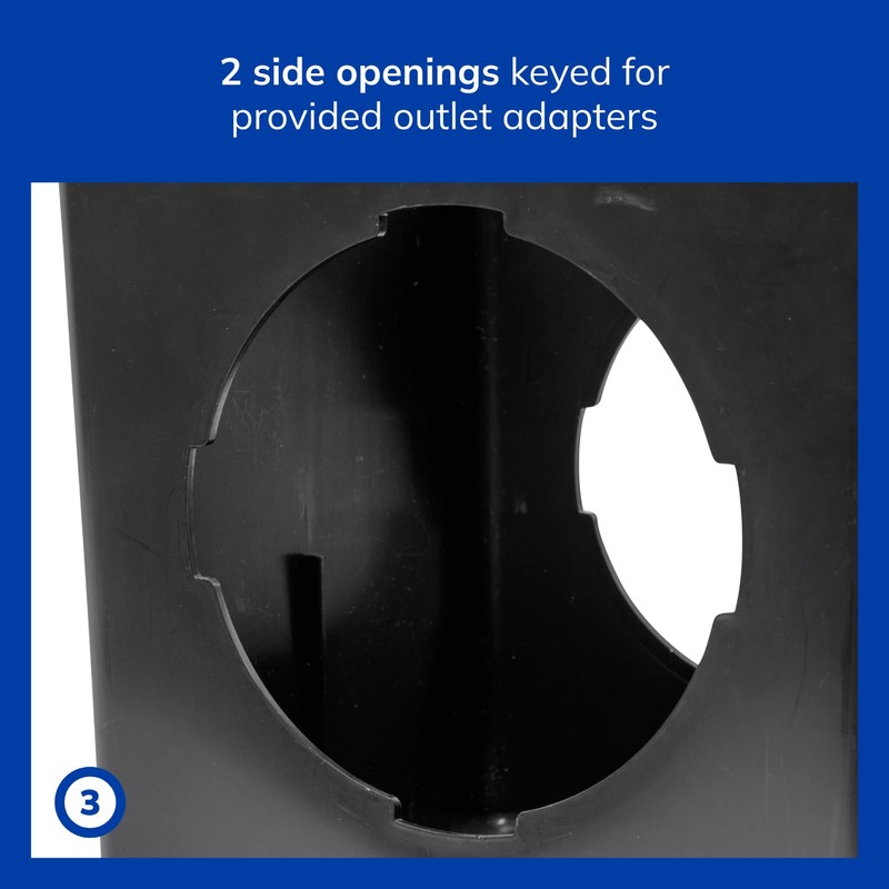 NDS 1200BKITRTL1PK Square Catch Basin Drain Kit with 2-Opening Catch