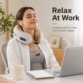 Rechargeable U-Shaped Neck Massager with Heat – 3D Kneading, Vibration & Memory Foam Support for Neck and Shoulder Relaxation