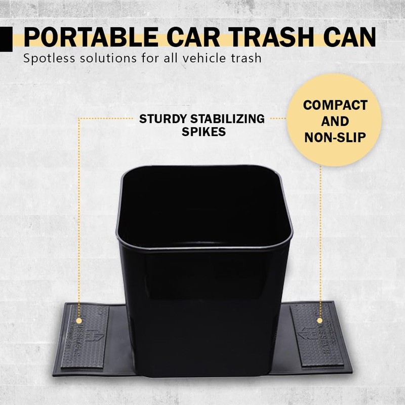 HAUSSIMPLE Car Trash Can 1.4 Gallon with Stability Flap &