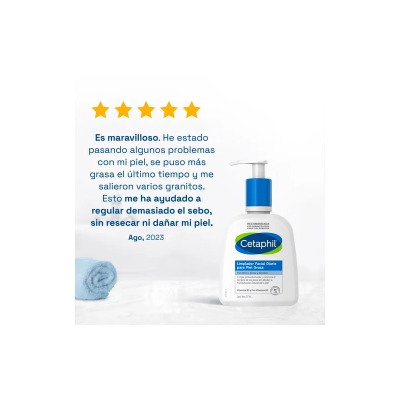 Cetaphil Limpiador Facial Diario para Piel Grasa 237mL – Gel